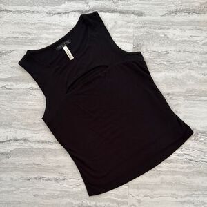 FINAL TOUCH Black Keyhole Top
